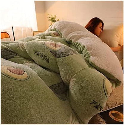 Thick warm cashmere blanket bedding hollow fiber down quilt