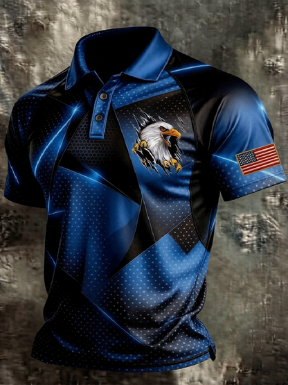 Men'S Independence Day Print Casual Polo Shirt