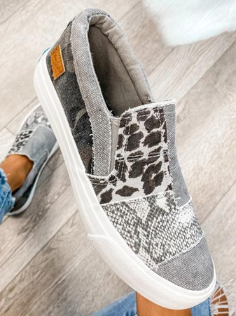 Vintage Flat Heel Leather Daily Sneakers