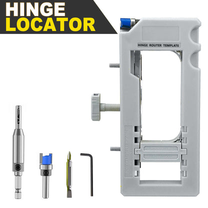 Door Hinge Jig - Door Hinge Cut Out Tool for Door & Cabinet Hinges, Adjustable Mortising Template Fits 2.5" to 5" Hinges with 1/4" & 5/8" Radius & Square Corner Tools