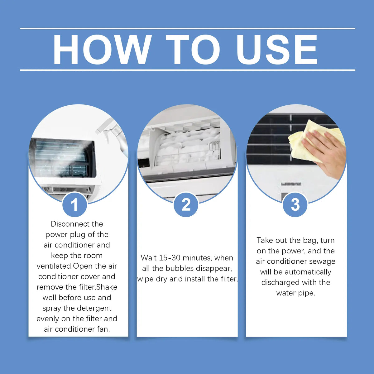 Air Conditioner Cleaner, Household Air Conditioner Hang-Up, Non-Dismantling, Odorless Descaling, Foam Air Conditioner Cleaning