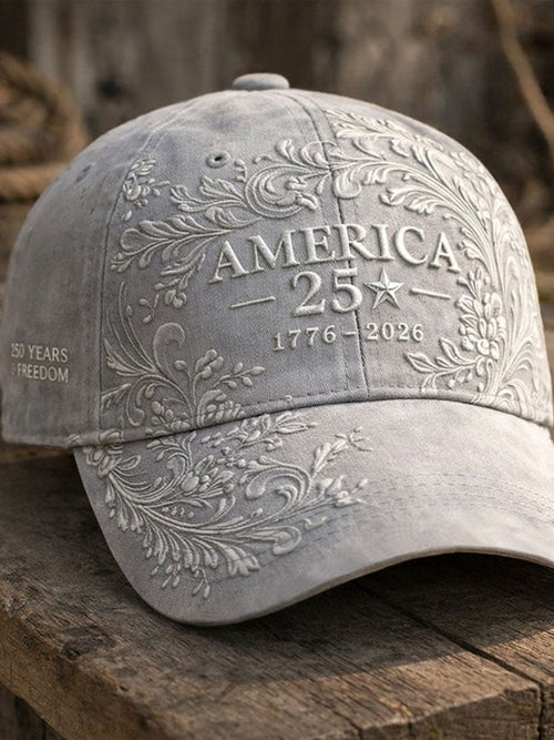 Unisex casual hat with a 250th anniversary of the United States commemorative print.