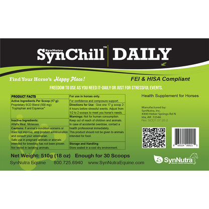 SynNutra Equine SynChill Daily Pellets