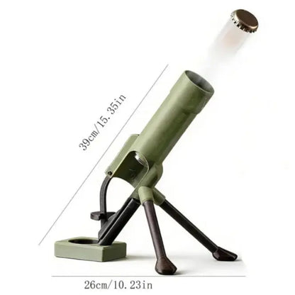Beer Bottle Mortar Opener, Pop-Up Beer Opener, Tactical Cap Launcher, Hands-Free Press Button, Men's Exclusive, Bar and Desk Decor