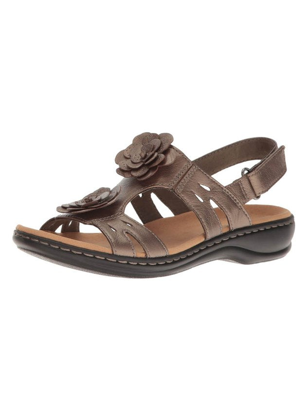 3D Floral Hollow Breathable Casual Velcro Sandals