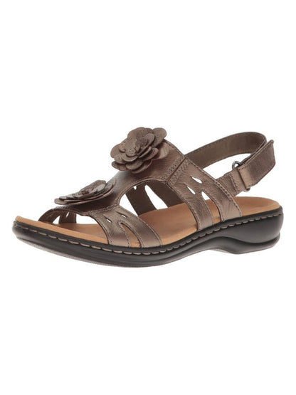 3D Floral Hollow Breathable Casual Velcro Sandals