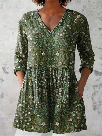 Women's Art Iris Floral Blouse