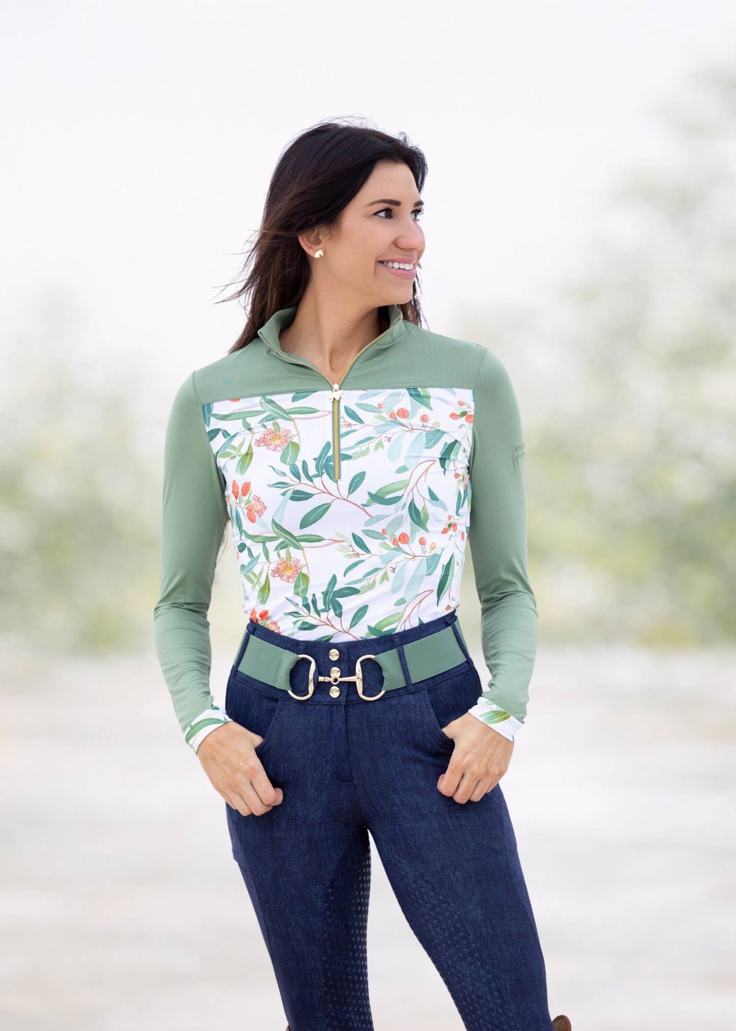 Novella Equestrian The Peaches Long-Sleeve Sun Shirt