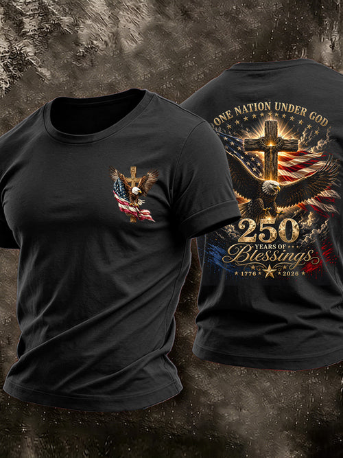 Men'S American Flag Faith Printed Casual T-Shirt