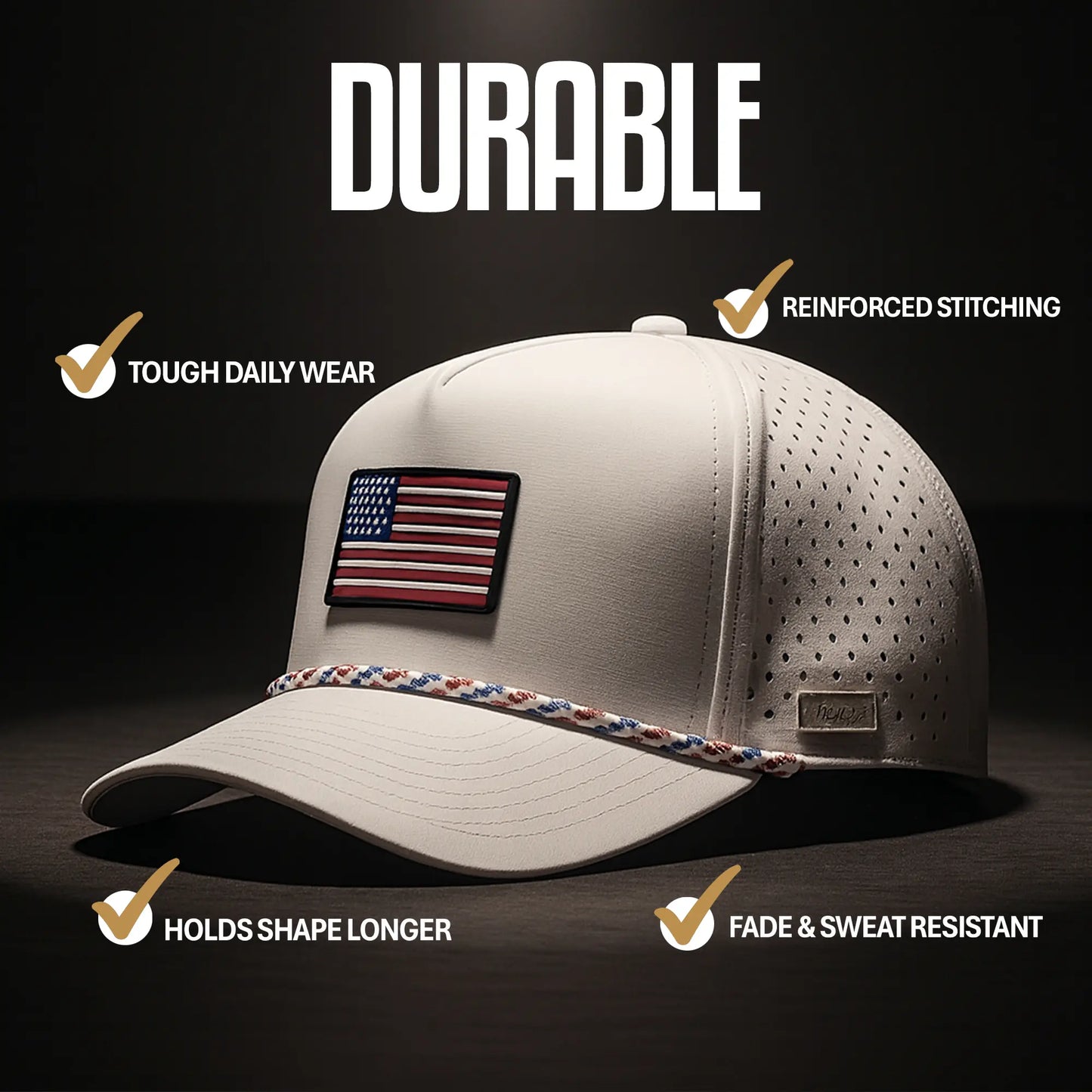 Curves and Clubs American Golf Hat - USA FLAG HAT - ONE SIZE FITS ALL GOLF HAT