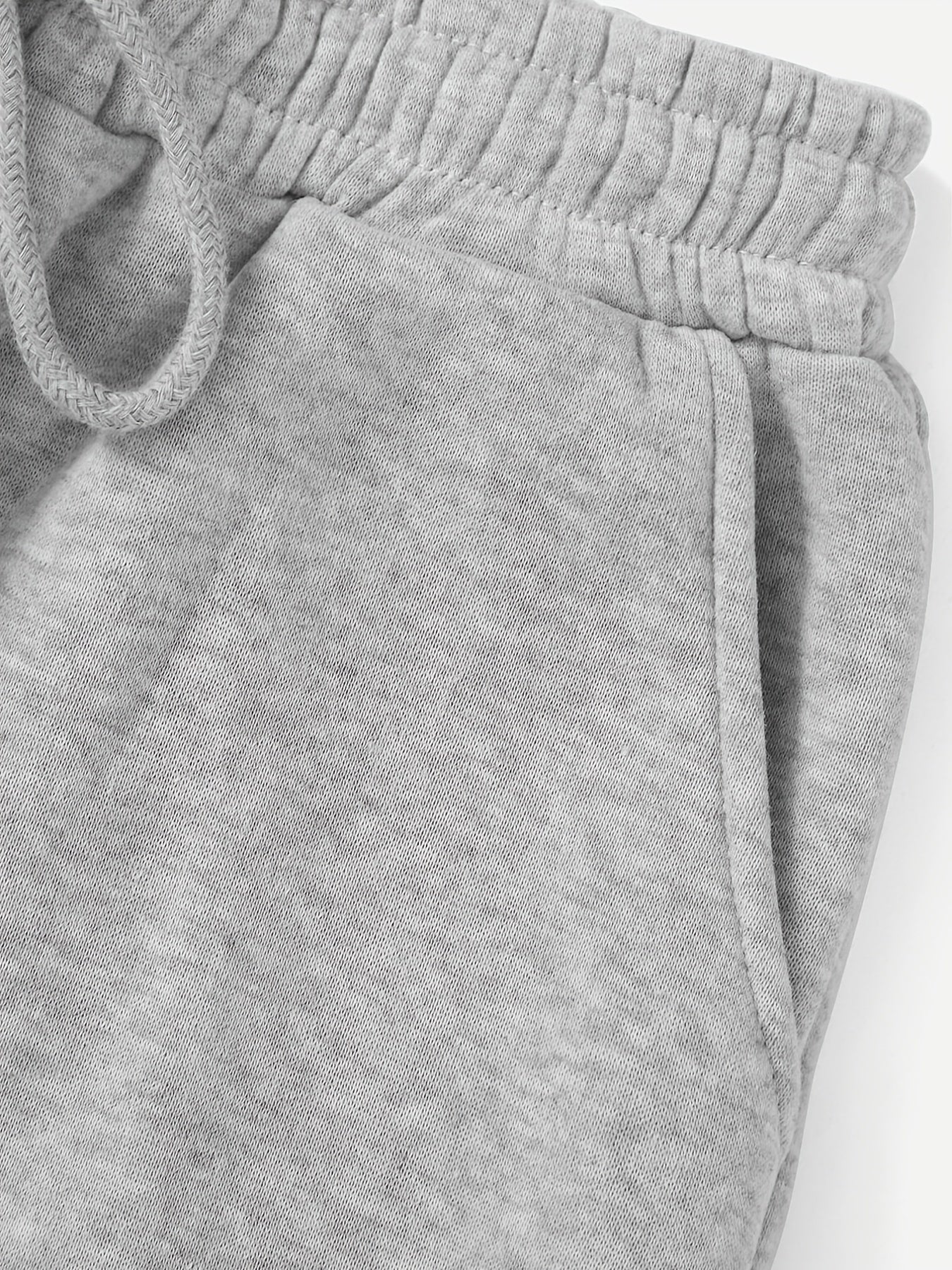 Two Pack Pants, Solid Drawstring High Waisted Sweatpants, Casual Every Day Pants, Women's Clothing