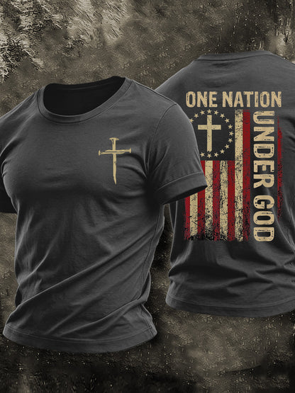 Men'S American Flag Faith Printed Casual T-Shirt