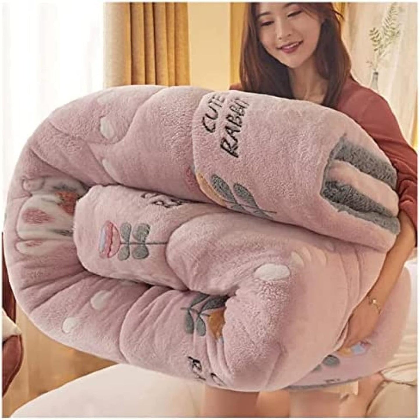 Thick warm cashmere blanket bedding hollow fiber down quilt