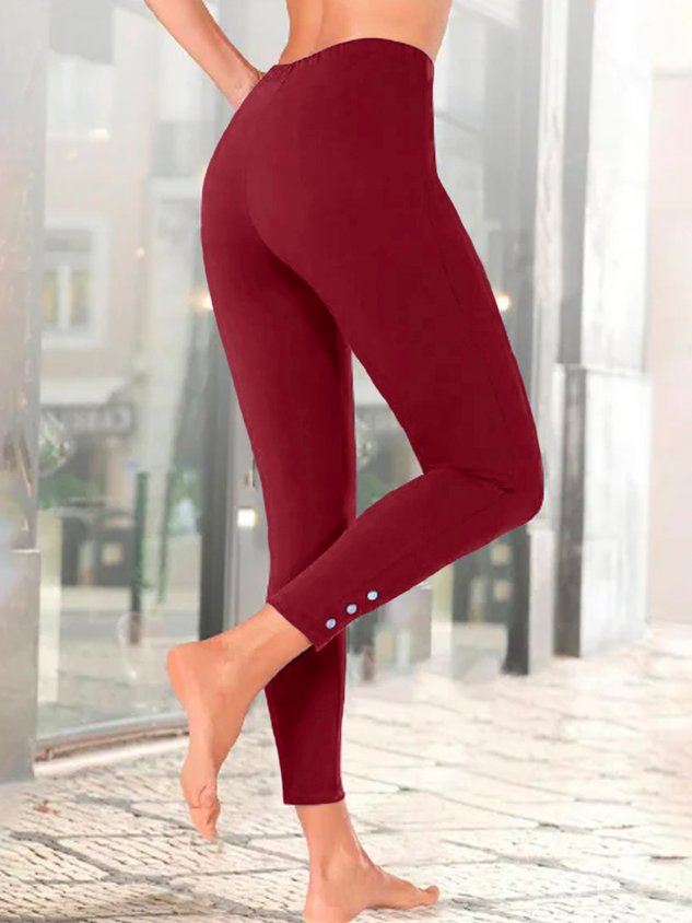 Women's Fashion Leggings Length Pants Casual Weekend Plain Tummy Control Casual Leggings