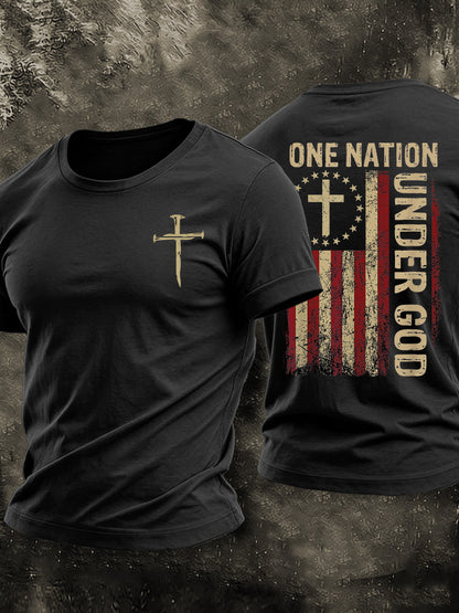 Men'S American Flag Faith Printed Casual T-Shirt