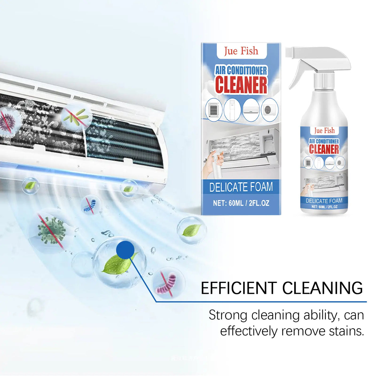 Air Conditioner Cleaner, Household Air Conditioner Hang-Up, Non-Dismantling, Odorless Descaling, Foam Air Conditioner Cleaning