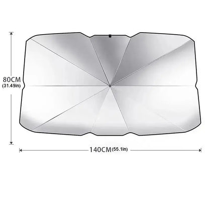 Car Front Windshield Sunshade, Multipurpose Car Glass Sun Shade, UV Blocker & Heat Reducer Car Sun Cover, Universal Easy-Fold Front Anti-UV Windshield Sunshade, Car Accessories