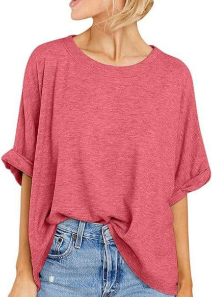 Women's plus-size casual short-sleeved loose T-shirt top