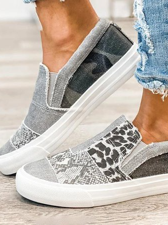 Vintage Flat Heel Leather Daily Sneakers