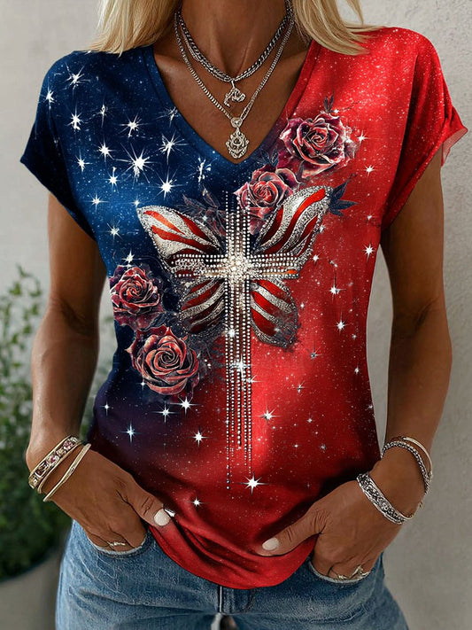 Women's Vintage Faith American Founding 250th Anniversary Short-Sleeved T-Shirt