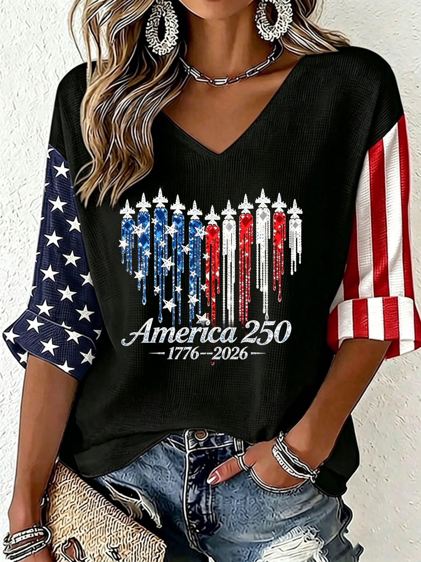 Women'S Leisure 250Th Anniversary Commemorative Waffle T-Shirt