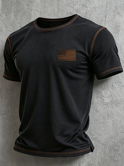 Men's US Flag Printed Casual T-shirt