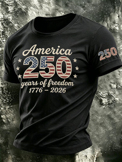 Men's The United States of America Printed Casual T-shirt