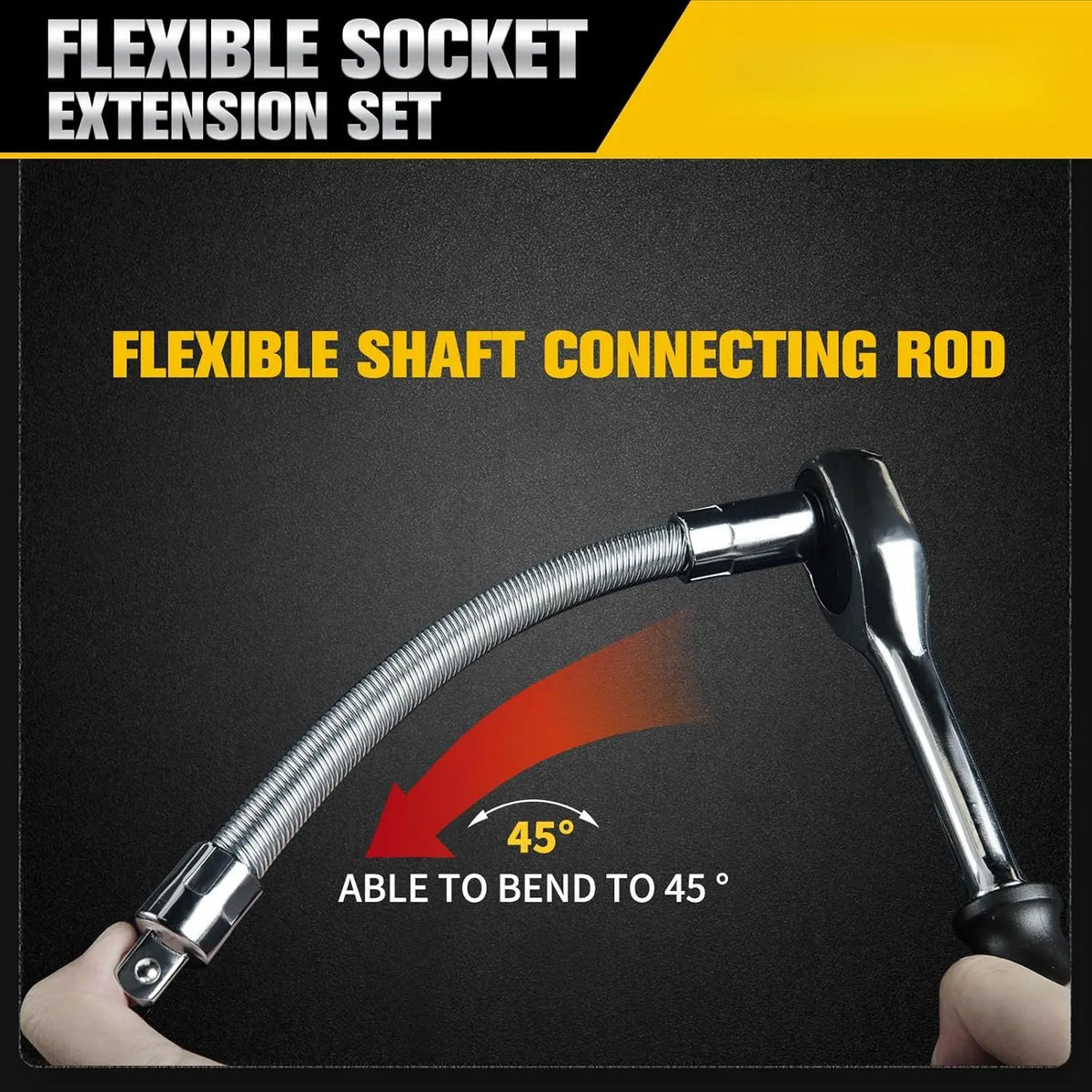 1/2 Inch 35cm Multifunctional Socket Wrench Set - 3 Bendable Shafts, Wrench Extender, Connecting Rod - Work Tools, Cars Accessories, Car Stuff, Field Mechanic Tools for Home Use,father'sdaygifts