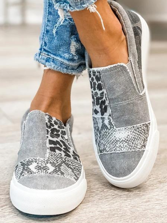 Vintage Flat Heel Leather Daily Sneakers