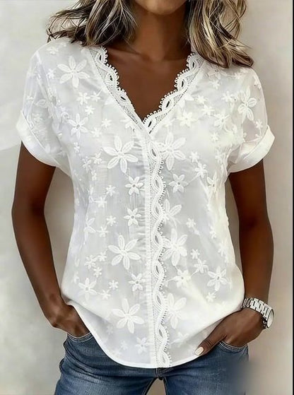 Women'S Casual Loose Solid Color Cotton And Linen Top