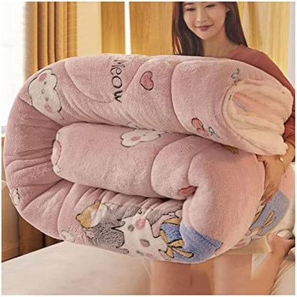 Thick warm cashmere blanket bedding hollow fiber down quilt