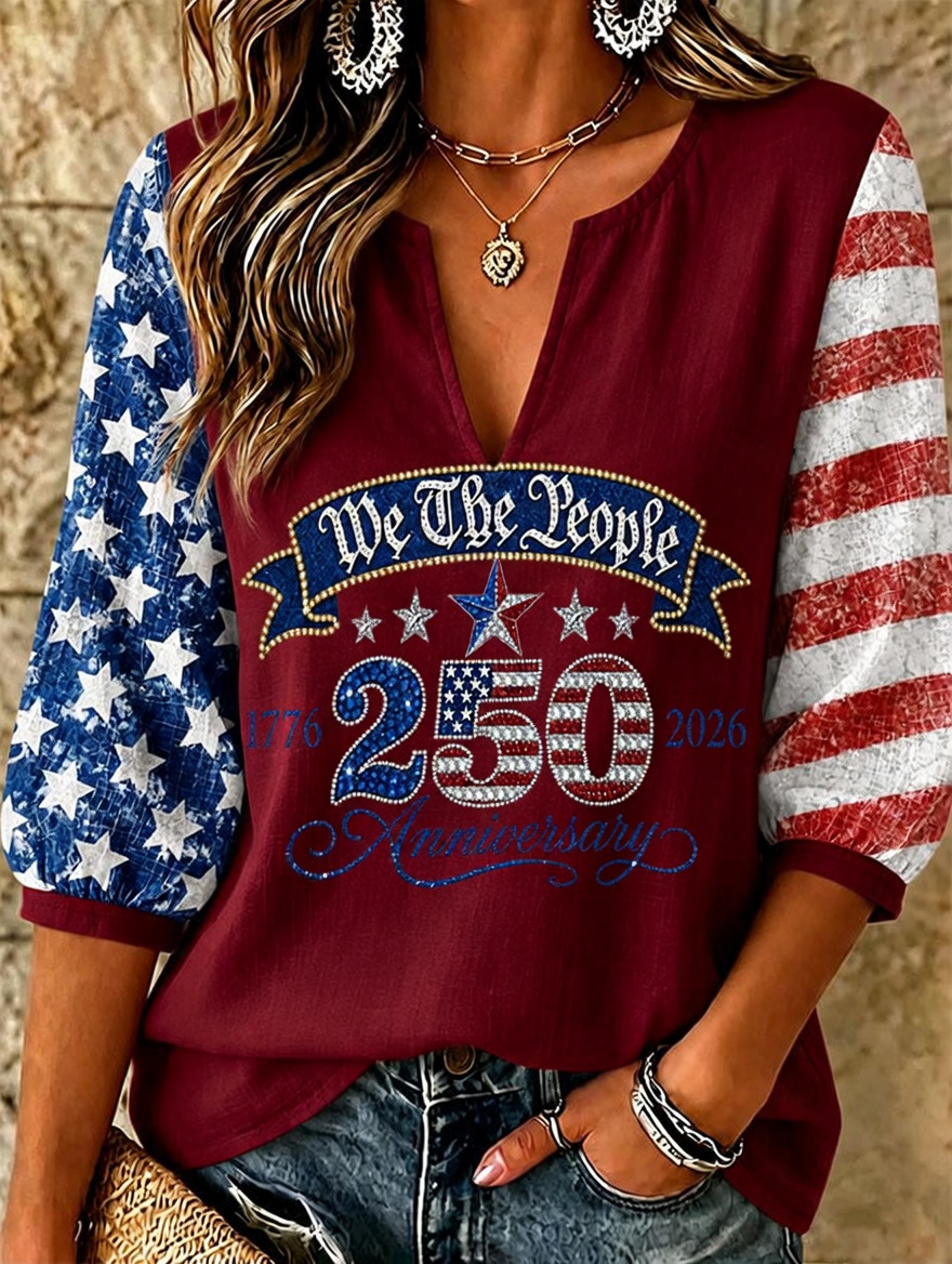 Women's 250th Anniversary Printed Casual Top