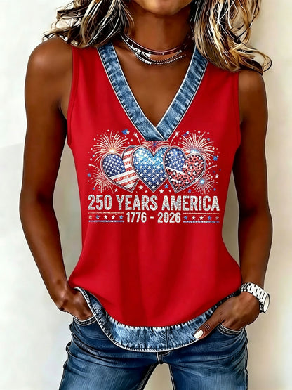 Women's Independence Day Casual Printed Tank Top