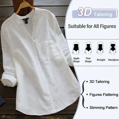 Casual Linen-Cotton Blouse