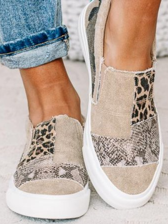 Vintage Flat Heel Leather Daily Sneakers