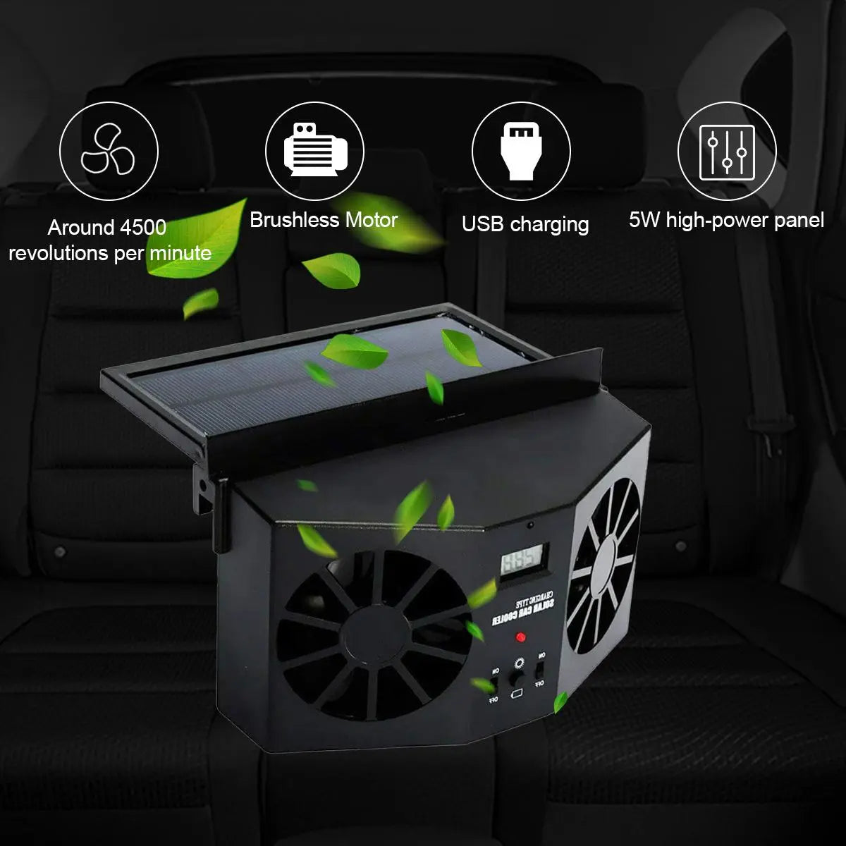 Dual Outlet Solar Car Vent Fan Auto Air Circulation Cooling Exhaust Fan For Vehicle,Exhaust Fan