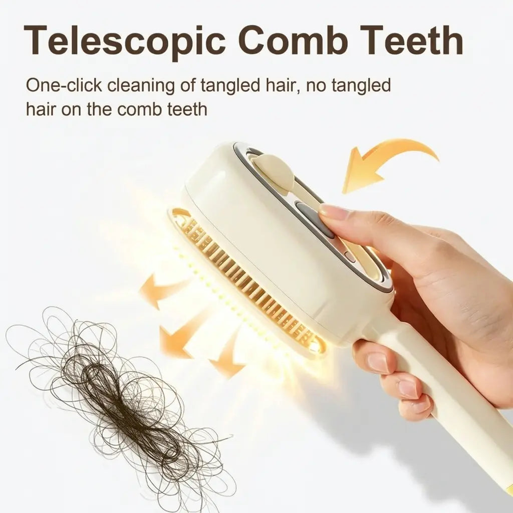 Electric Spray Air Cushion Massage Comb with Self-Cleaning, Anti-Tangle, Anti-Static, Volumizing Functions and Essential Oil Mist Aromatherapy Hair Care