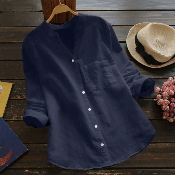Casual Linen-Cotton Blouse