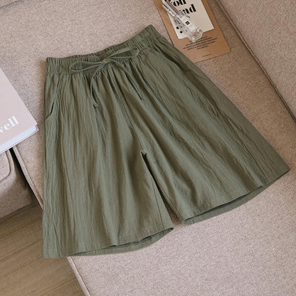 Women's Solid Color Casual Loose Cotton Shorts