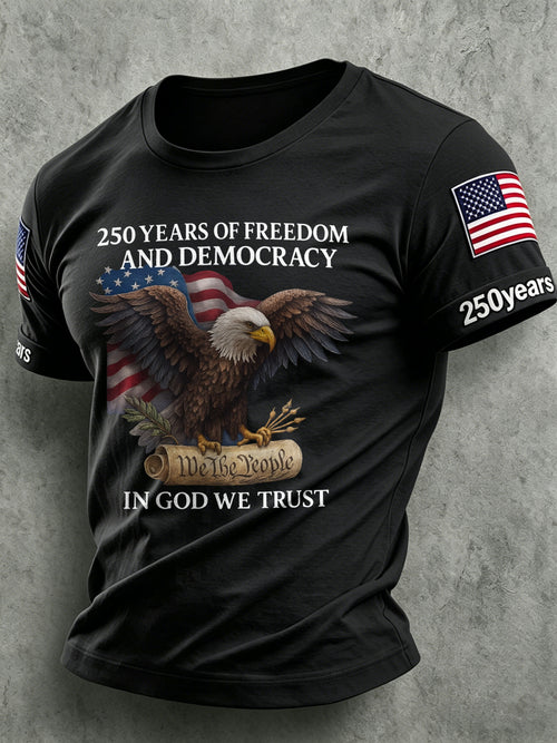 Men'S America Flag Printed Casual T-Shirt