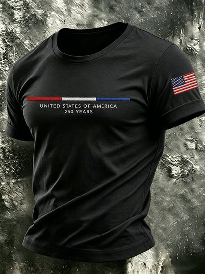Men's The United States of America Printed Casual T-shirt