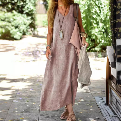 New Summer Dress Long Dress Solid Color Fashion Slim Dress