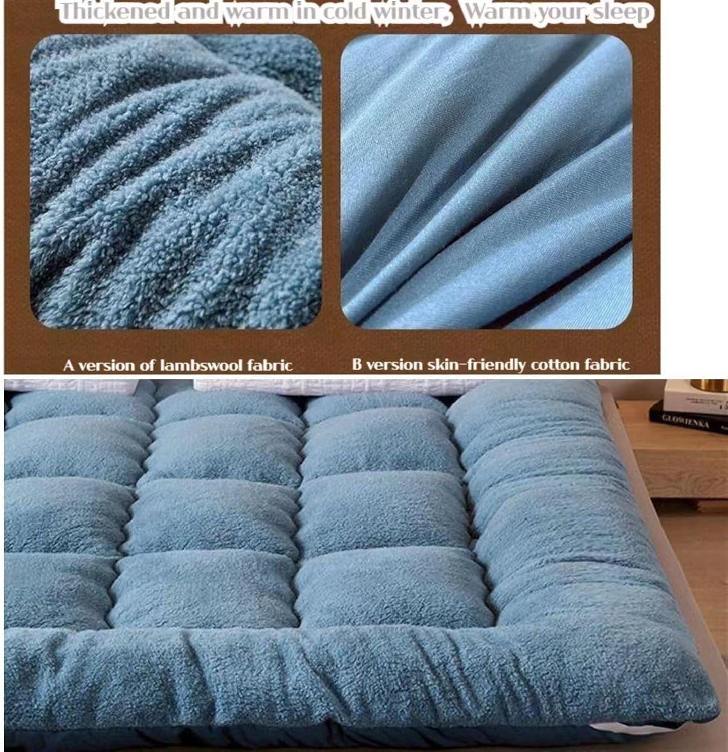 Folding Roll Up Mattress Sleeping Pad, Camping Portable Mattress, Sofa Bed Mattress, Double Plush Single Twin Mattress