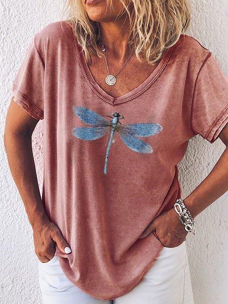 COTTON V NECK CASUAL SHIRTS & TOPS