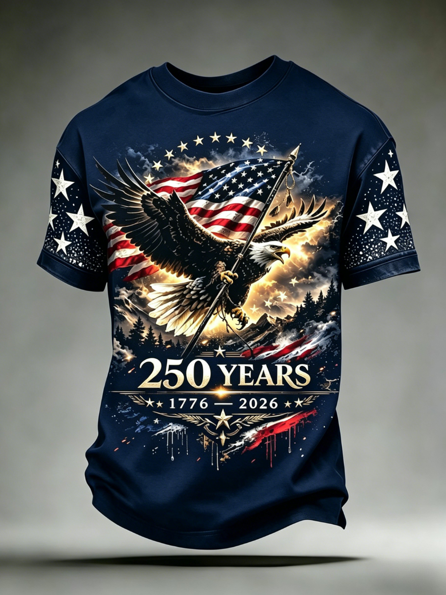 Men's 250th Anniversary Celebration Bald Eagle Printed T-shirt