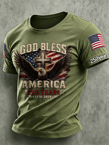 Men'S America Flag Printed Casual T-Shirt