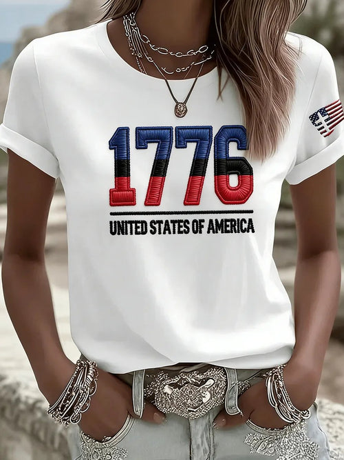 Women's USA 250 Print Round Neck T-shirt