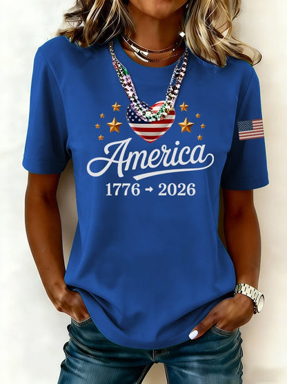 Women's casual American 250th Anniversary T-shirt