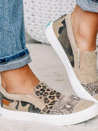 Vintage Flat Heel Leather Daily Sneakers