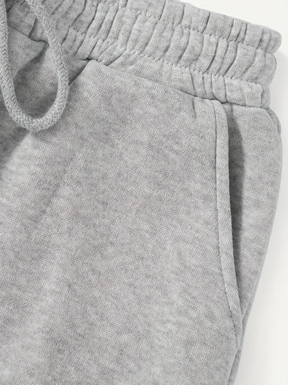 Two Pack Pants, Solid Drawstring High Waisted Sweatpants, Casual Every Day Pants, Women's Clothing
